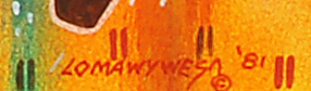 Signature of Michael Kabotie (1942 – 2009) Lomawywesa